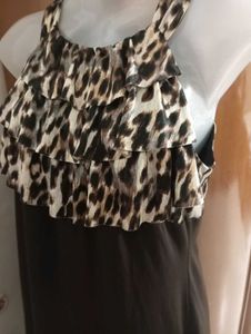 Animal Print Ruffle Dress