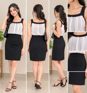 🤍🖤 Chic Black & White Sheath Dress 🖤🤍