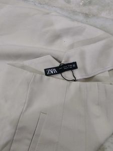 High-Waisted Cream Trousers