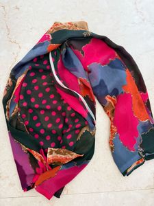 Unused Abstract Print Georgette Saree