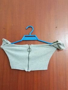 Off-Shoulder Zipper Top