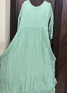 Mint Green Tiered Ethnic Gown