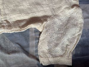 Chic White Eyelet Peplum Blouse(not wore once)