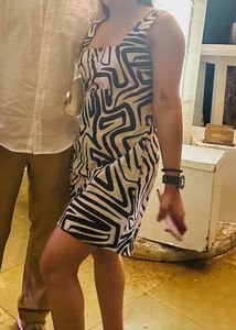 Unique Pattern Mini Dress with pockets
