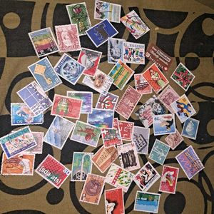 50 Vintage Swiss/HELVETIA Stamps