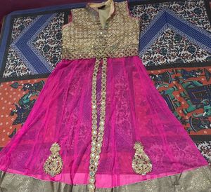 Elegant Pink &amp; Gold Lehenga Choli