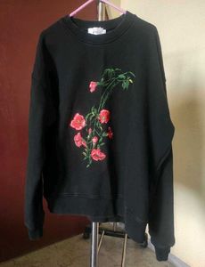 Black Embroidered Floral Sweatshirt