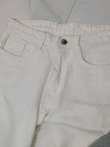Beige coloured wide leg