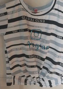 Stylish Striped T-Shirt with Knot Detail(L)