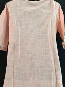 Peach Linen Tunic Dress