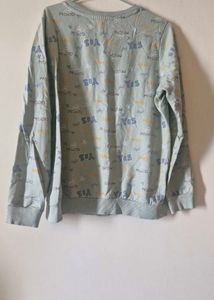 Playful "Good Mood" Sage Green Graphic Sweatshirt