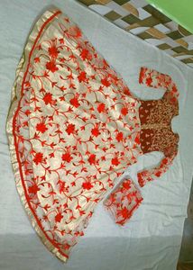 Embroidered Golden Red Gawn