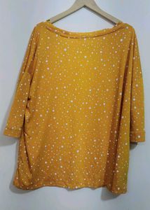 Mustard Yellow Polka Dot Top For 52 Bust