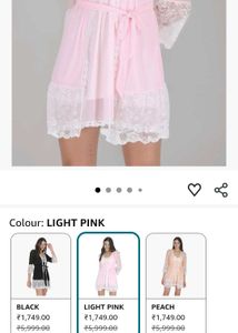 Pink Lace Trim Robe