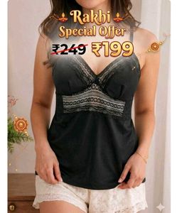Black Lace Camisole & Shorts Set