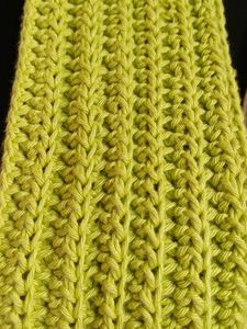 Bright Green Knit Scarf with Fringe cotton