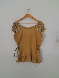 Khaki Embroidered Top (Women's)