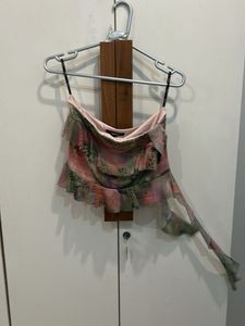 westside nuon Boho Ruffled Chiffon Top