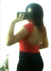 Red Open Back Crop Top