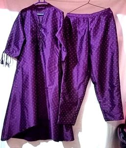 Eid Sale💫 Purple Chanderi Silk Kurta Sets💜