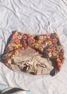 Sequin Floral Mini Skirt