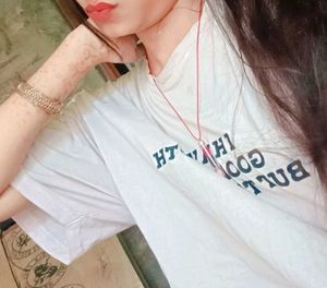 White Oversized Cotton T-Shirt for Women | Trendy
