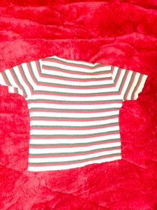 Retro Striped Tee with Denim