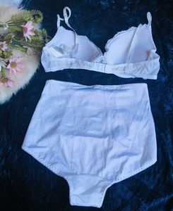 Lace Bra &amp; High Waist Briefs Set