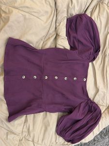 Stylish Puff Sleeve Button-Up Top