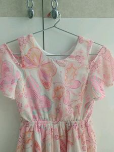 Pink Butterfly Print Dress