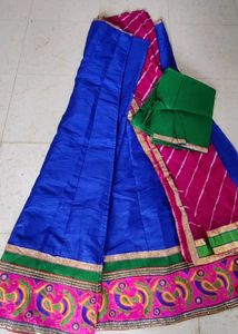 Blue green and ranipink lehenga choli