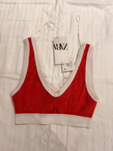 Zara Red Terry Bralette