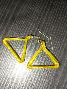 Yellow Triangle Earrings
