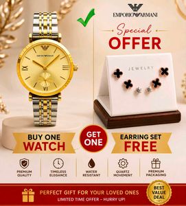 EMPORIO ARMANI LADIES WATCH WITH EARRINGS SET AT S