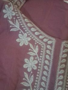 Embroidered Pink Kurta