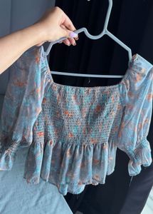 Floral Puff Sleeve Blouse