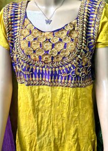 Vibrant Yellow Embroidered Kurti