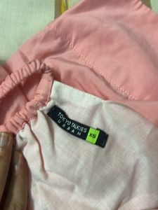 Pink Puff Sleeve Square Neck Dress