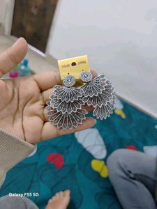 Tiered Silver Tone Drop Earrings