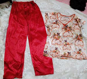 Very Fancy Floral Satin Night Dress