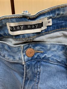 NOISY MAY Distressed Denim Knee Length Shorts