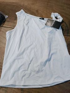 Shein White Twist Detail Tank Top