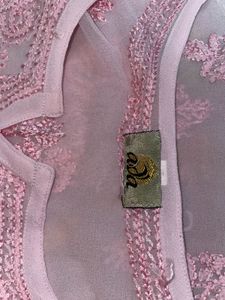 baby Pink chikankari Embroidered Kurta