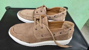 Men's Tan Suede Boat Shoes