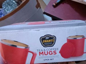 New unused Elegant Tea Mugs Set of 5 wit