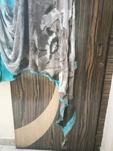 Printed Stiched Saree with Padded Blous