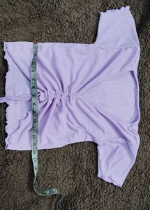 Purple Ruched Tie-Front Top