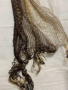 Boho Y2K vintage Textured Scarf with Fringe
