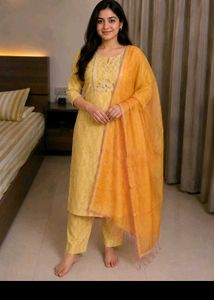 Beautiful Yellow Kurta Set with Dupatta