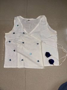 White Sequin Sleeveless Top